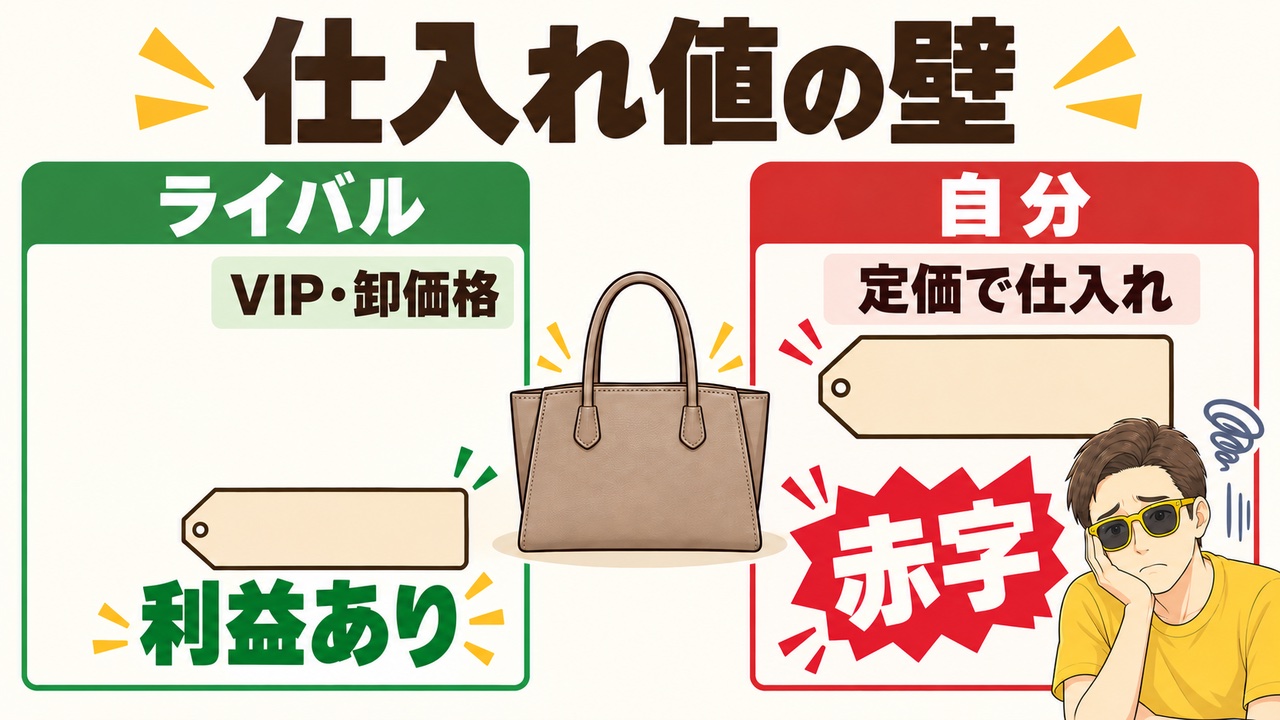 ライバルはVIP価格・卸価格で仕入れ、自分は定価で赤字