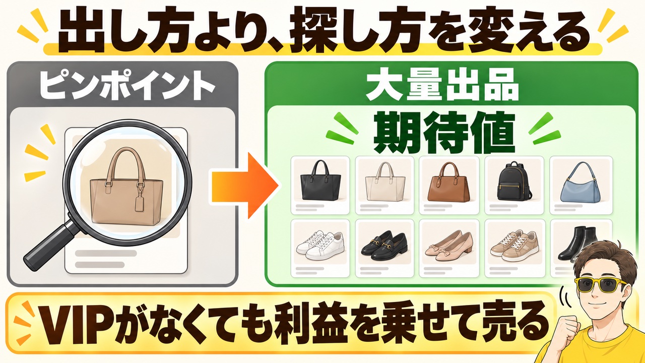 大量出品は「期待値」で探し方を変える
