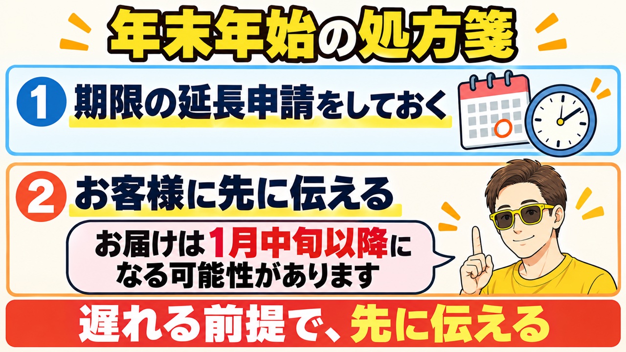 お届け期限の延長とお客様への先回りの連絡