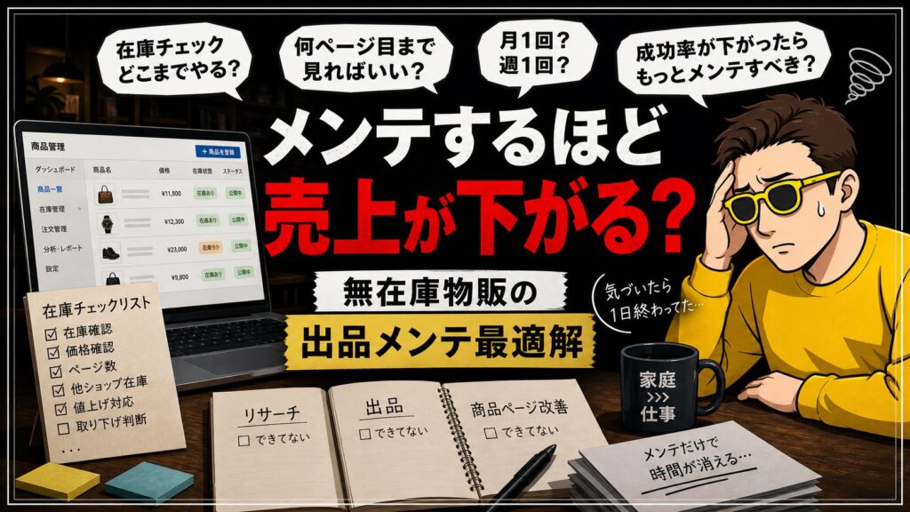 商品メンテナンスで消耗している人に聞いて欲しい、無在庫出品の戦い方